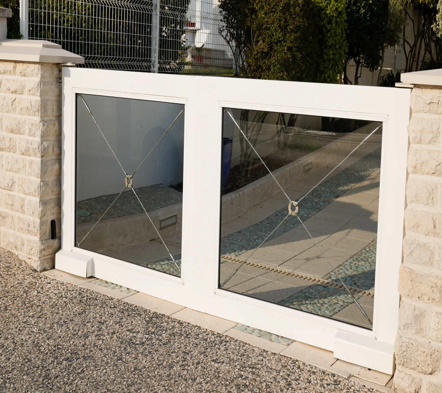 Glass Driveway Gate Fabrication in Palm Springs